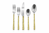 MUSEUM COLLECTION Texture Gold Stainless Flatware Service of 4 (20piece)