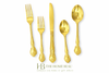 Metropolitan Barque Gold Stainless Flatware Service of 12 + Serving Pieces