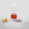 Cup & Saucer 5.5oz Glass w/gold rimsetof 6