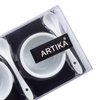 ARTIKA Mini Round Appetizer White Bowl with Spoon - Set of 4
