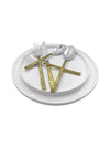 MUSEUM COLLECTION Texture Gold Stainless Flatware Service of 4 (20piece)