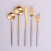 Vera, Two Tone Brushed Silver And Gold, 18/10 Flatware, 20 Pc Set, Service of 4