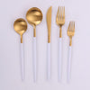 Vera, Two Tone Brushed White And Gold, 18/10 Service of 4 (20 piece) Flatware