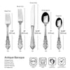 Wallace Antique Baroque 18/10 Flatware Service of 12 + Serving Pieces (65 piece)