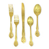 Metropolitan Barque Gold Stainless Flatware Service of 12 + Serving Pieces
